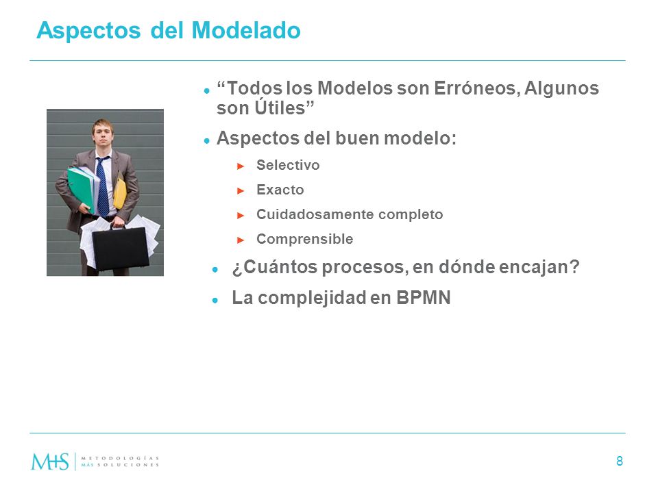 Aspectos del Modelado Todos los Modelos son Erróneos, Algunos son Útiles Aspectos del buen modelo: