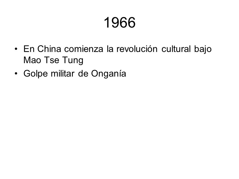 1966 En China comienza la revolución cultural bajo Mao Tse Tung
