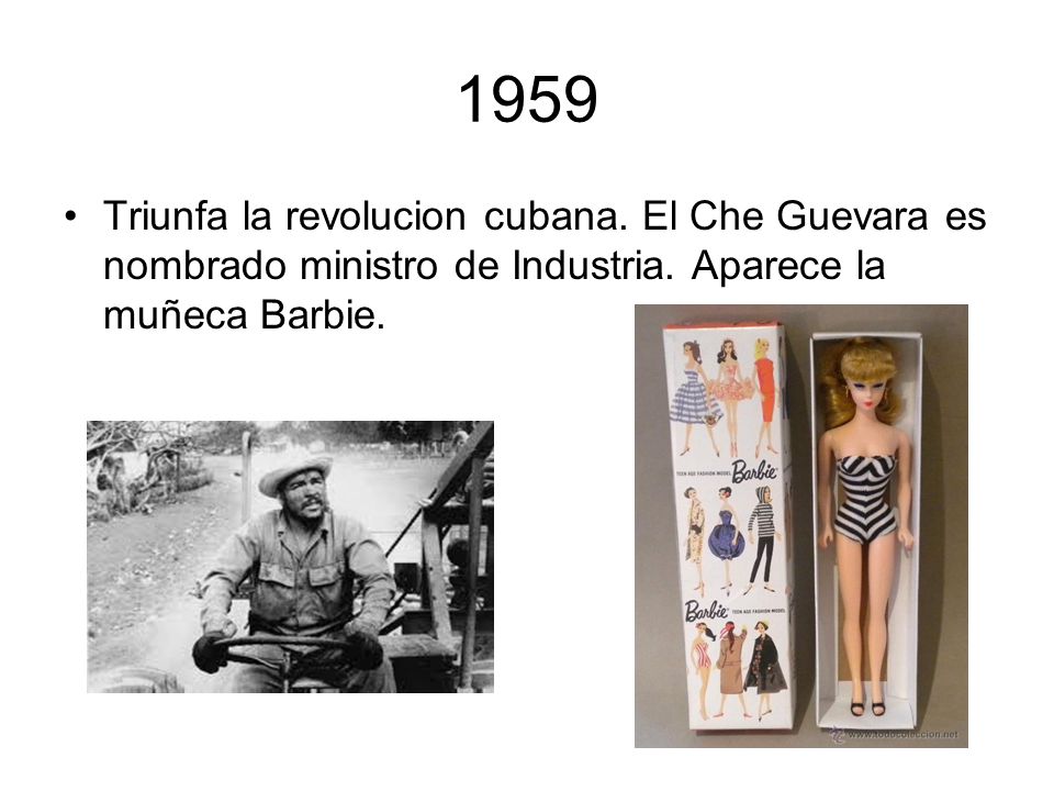 1959 Triunfa la revolucion cubana. El Che Guevara es nombrado ministro de Industria.