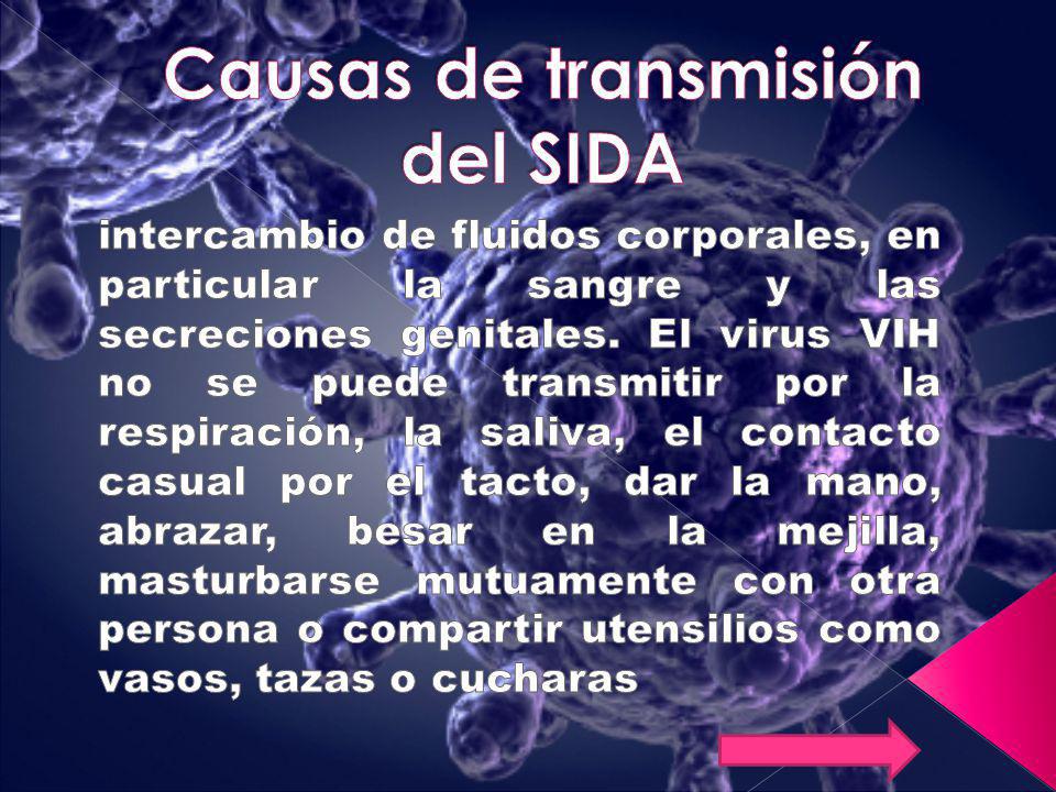 Causas de transmisión del SIDA