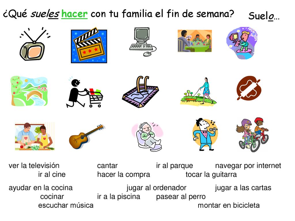 ¿Qué sueles hacer con tu familia el fin de semana Suelo…