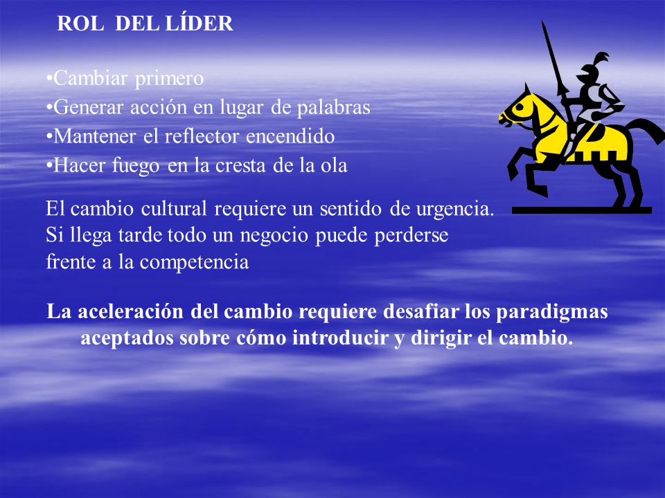 Generar acción en lugar de palabras Mantener el reflector encendido