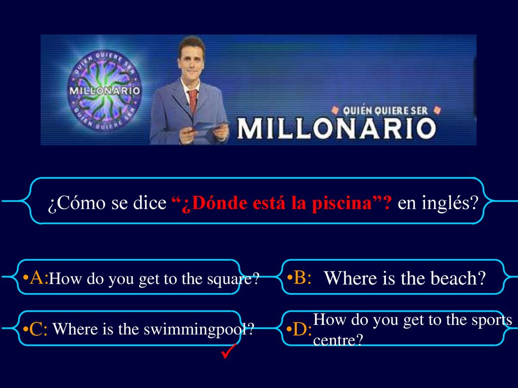  ¿Cómo se dice ¿Dónde está la piscina en inglés