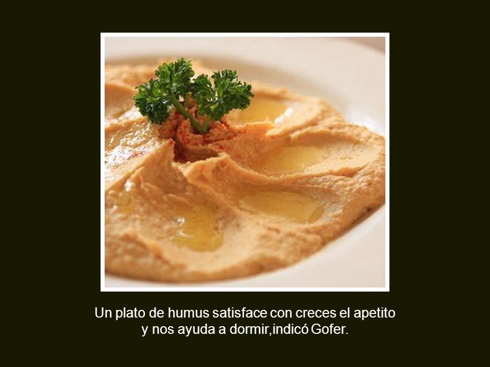 Un plato de humus satisface con creces el apetito y nos ayuda a dormir,indicó Gofer.