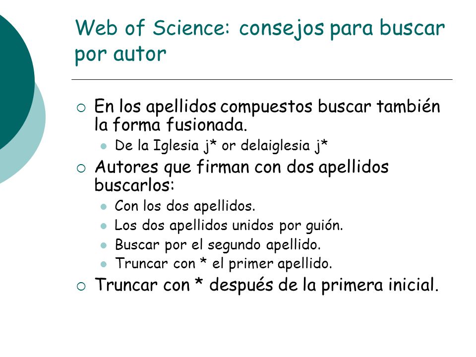 Web of Science: consejos para buscar por autor