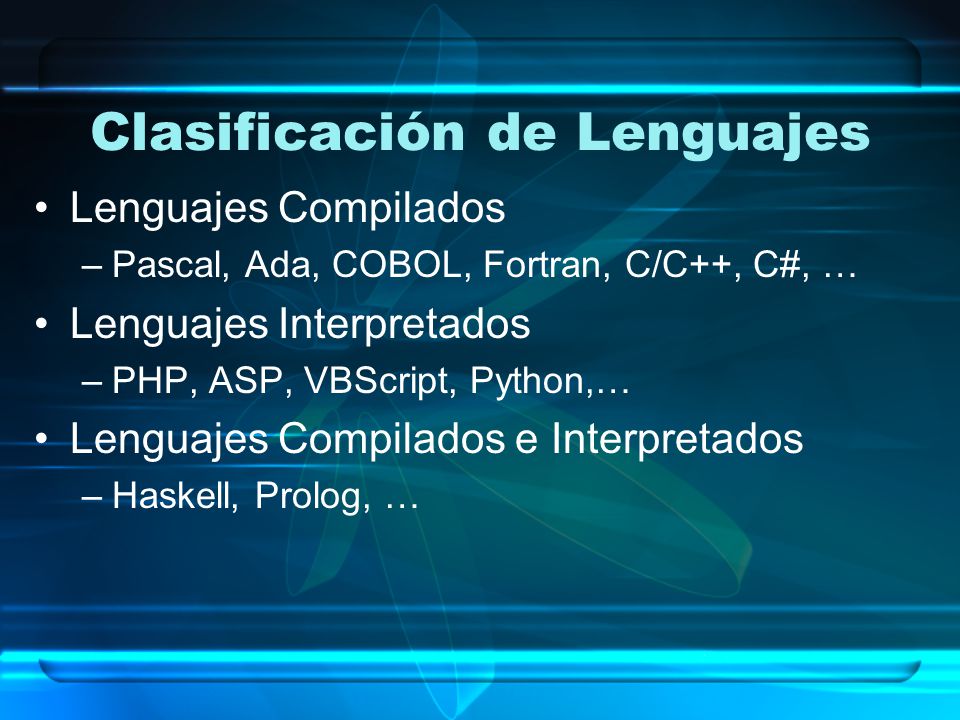Clasificación de Lenguajes