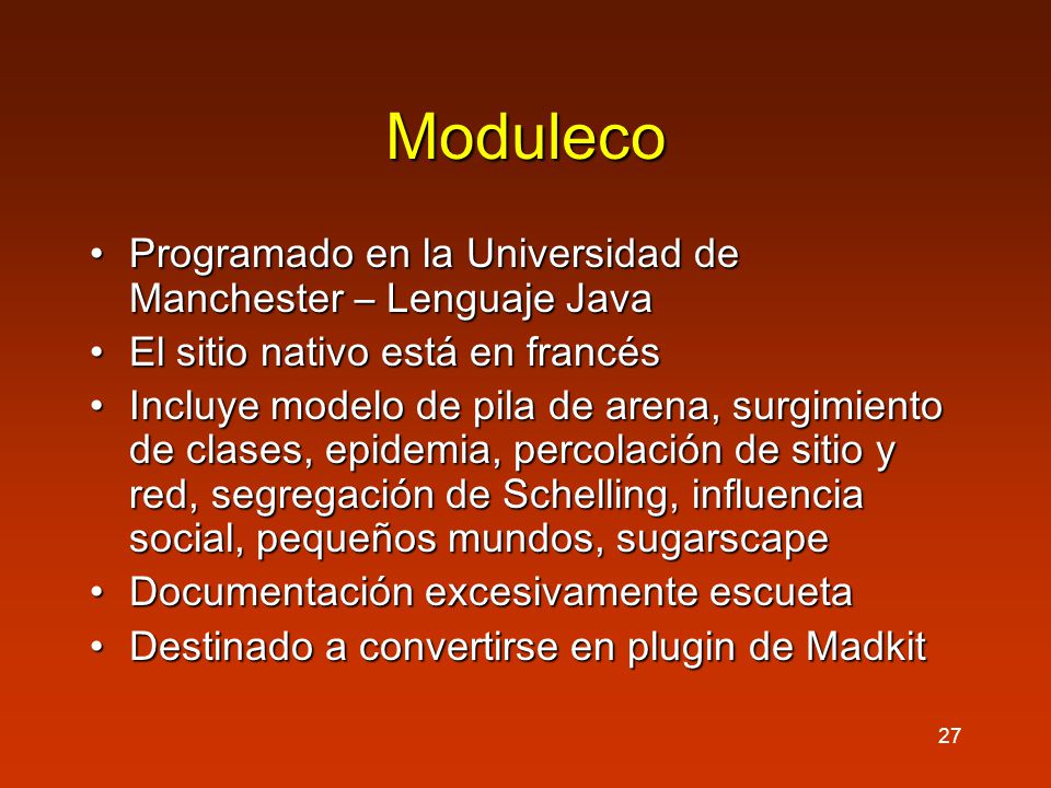 Moduleco Programado en la Universidad de Manchester – Lenguaje Java