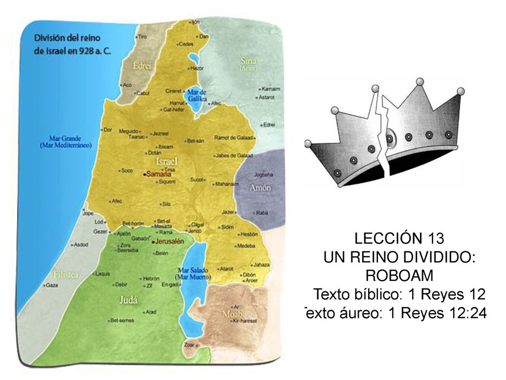 LECCIÓN 13 UN REINO DIVIDIDO: ROBOAM Texto bíblico: 1 Reyes 12 Texto áureo: 1 Reyes 12:24