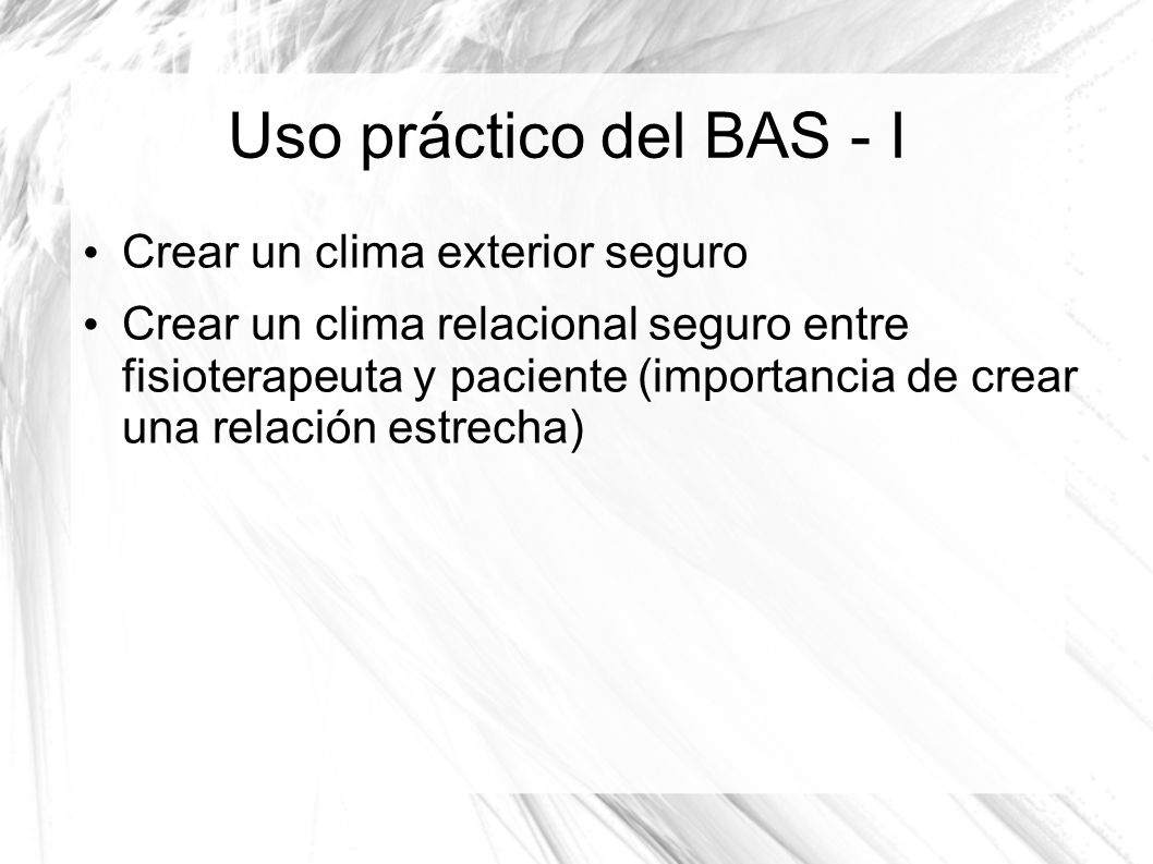 Uso práctico del BAS - I Crear un clima exterior seguro