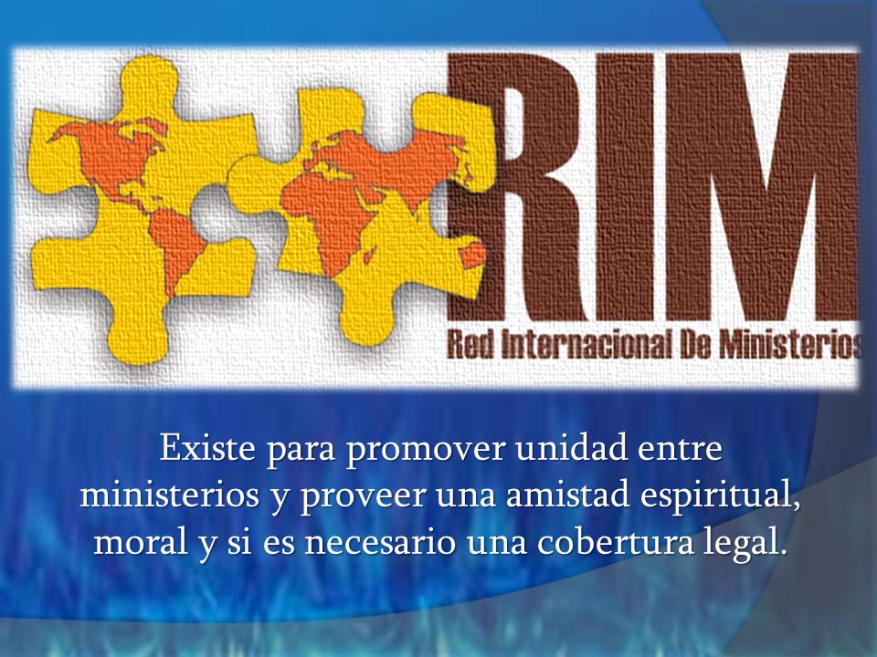 Existe para promover unidad entre ministerios y proveer una amistad espiritual, moral y si es necesario una cobertura legal.
