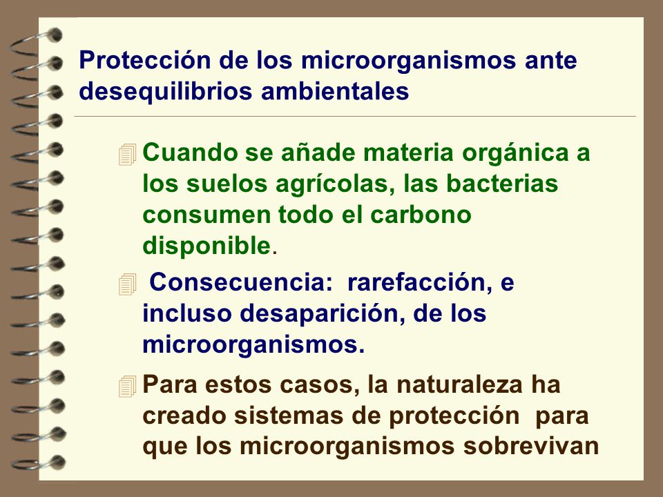 Protección de los microorganismos ante desequilibrios ambientales