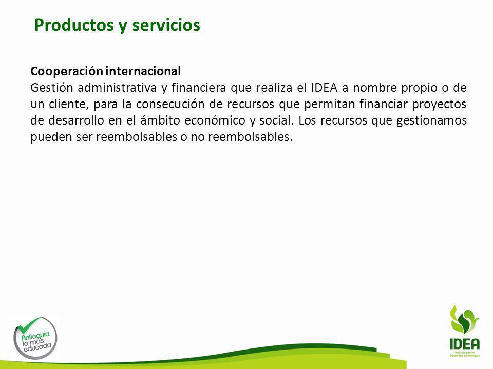 Productos y servicios Cooperación internacional