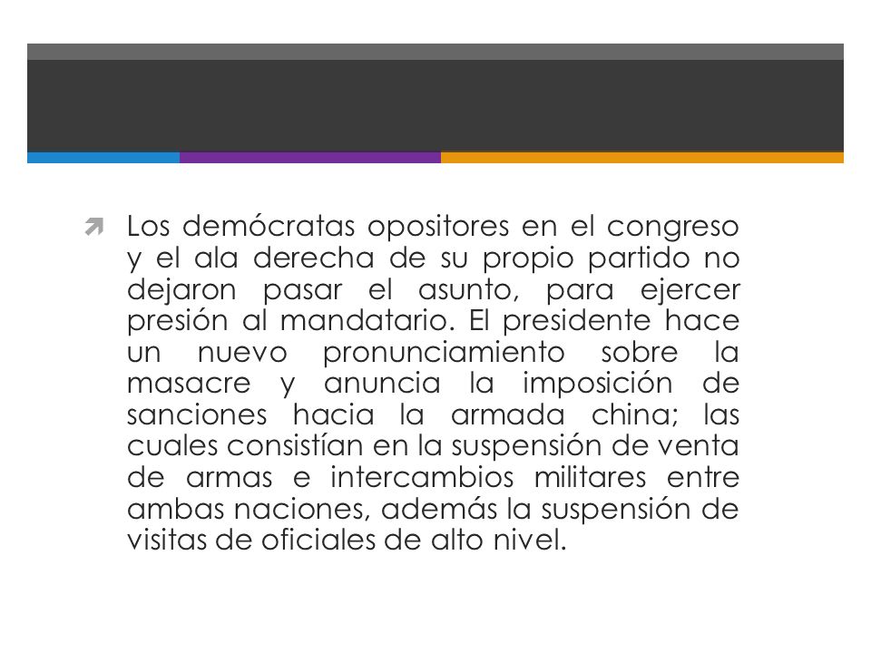 Los demócratas opositores en el congreso y el ala derecha de su propio partido no dejaron pasar el asunto, para ejercer presión al mandatario.
