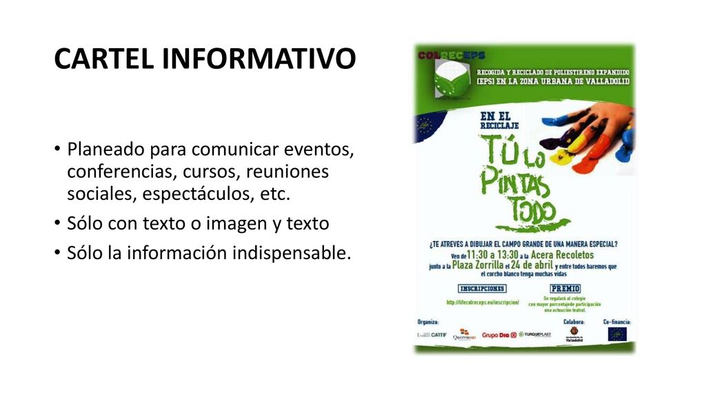 CARTEL INFORMATIVO Planeado para comunicar eventos, conferencias, cursos, reuniones sociales, espectáculos, etc.