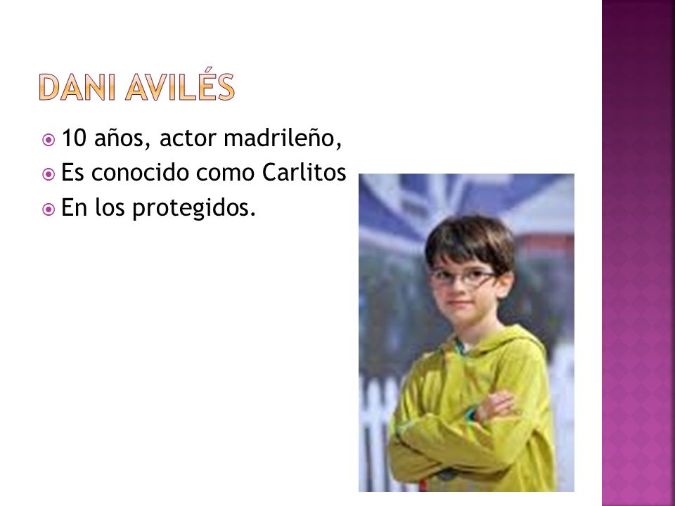 Dani avilés 10 años, actor madrileño, Es conocido como Carlitos