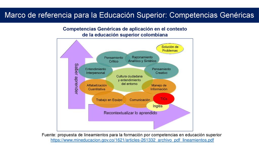 Marco de referencia para la Educación Superior: Competencias Genéricas