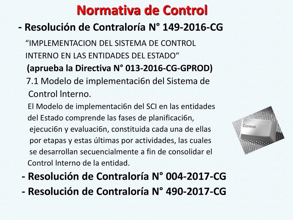 Normativa de Control - Resolución de Contraloría N° CG