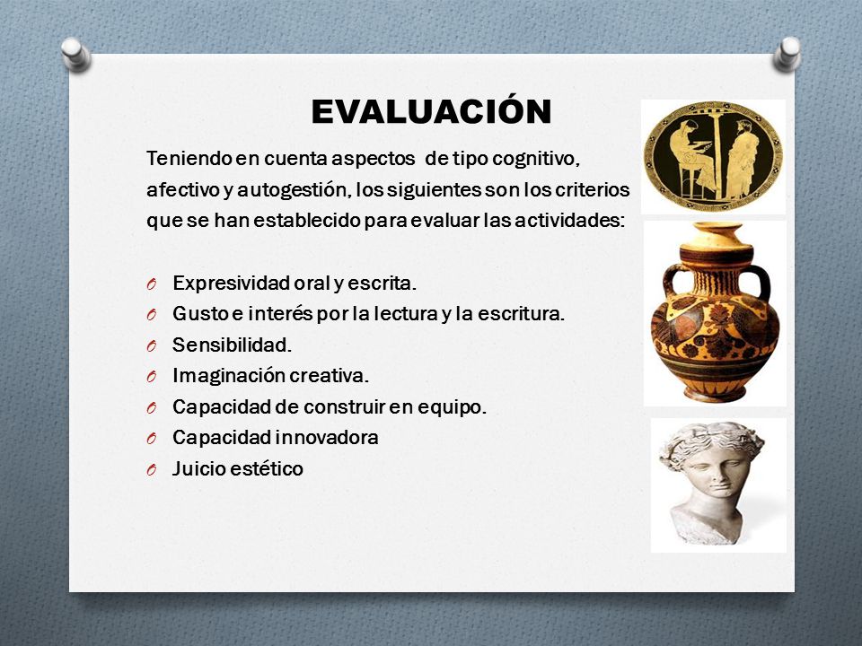 EVALUACIÓN Teniendo en cuenta aspectos de tipo cognitivo,