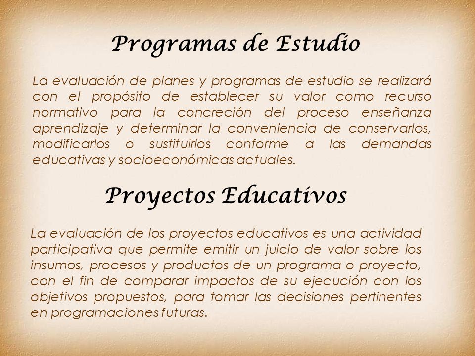 Programas de Estudio Proyectos Educativos