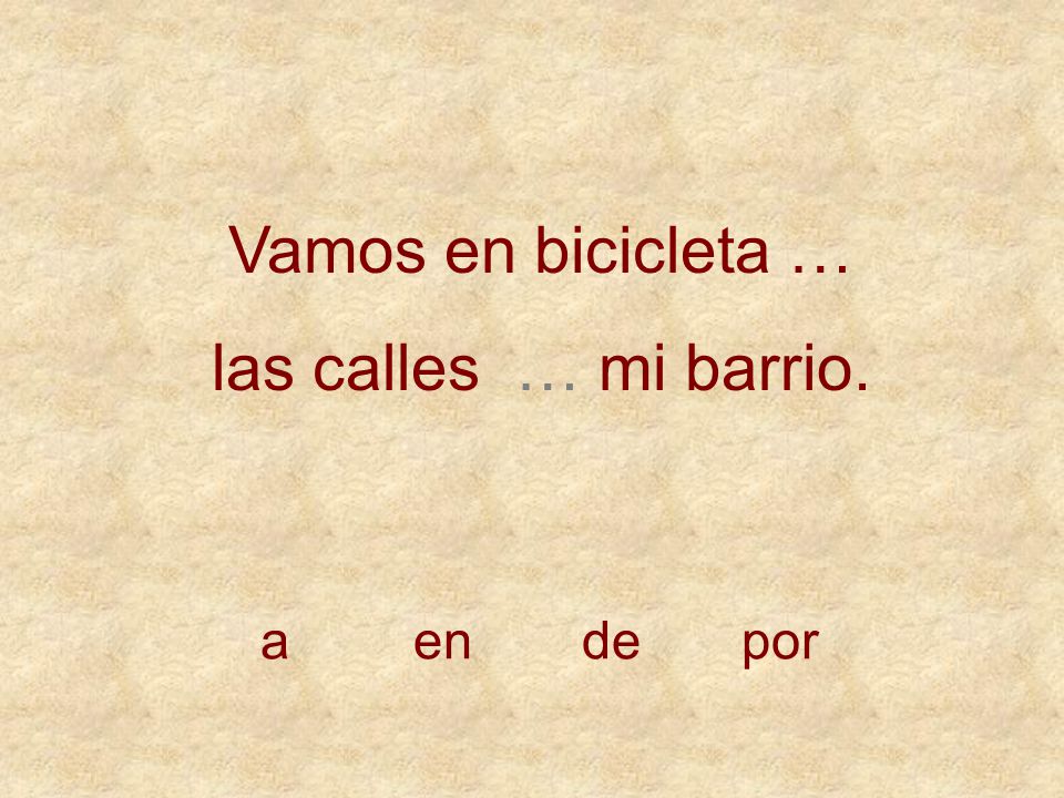 Vamos en bicicleta … las calles … mi barrio. a en de por