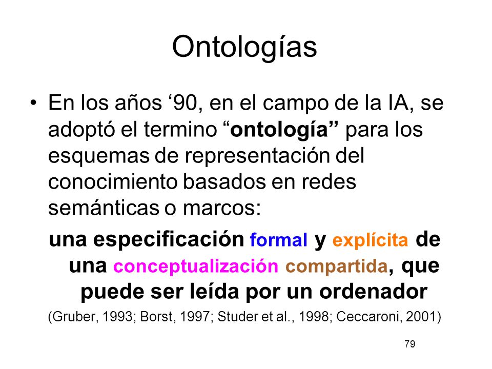 (Gruber, 1993; Borst, 1997; Studer et al., 1998; Ceccaroni, 2001)