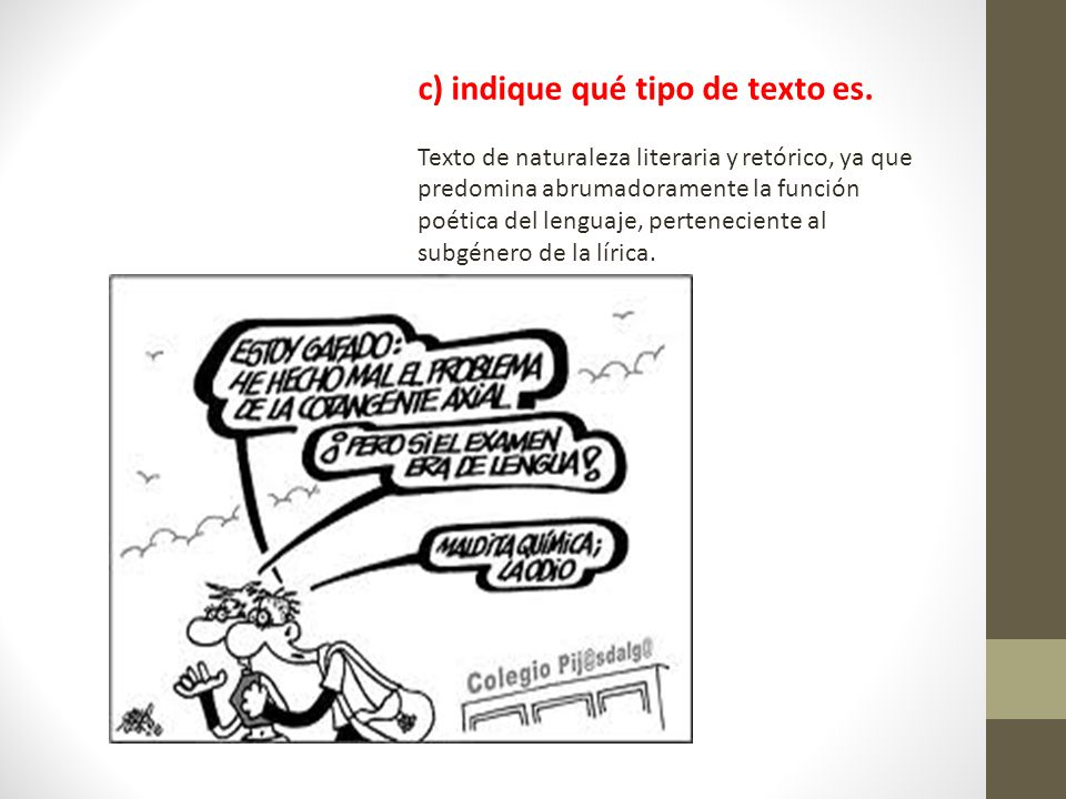 c) indique qué tipo de texto es.