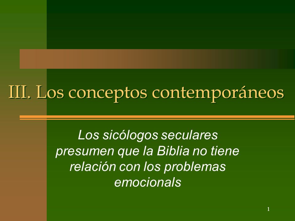 III. Los conceptos contemporáneos