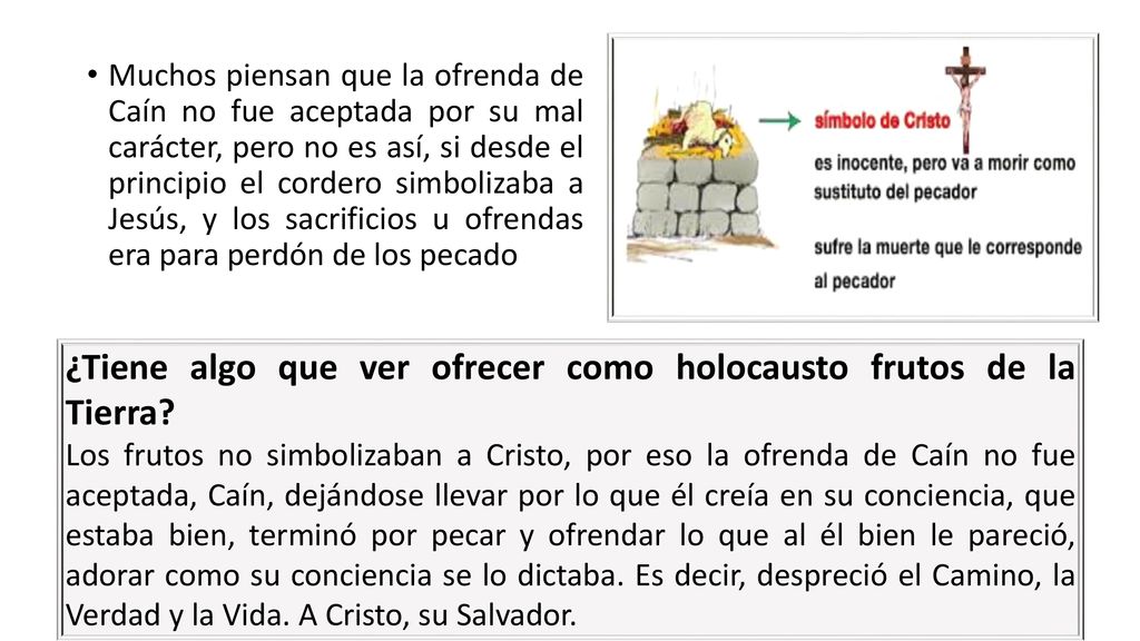 ¿Tiene algo que ver ofrecer como holocausto frutos de la Tierra