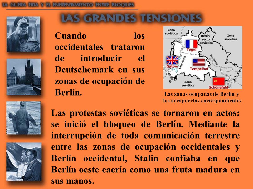 Las zonas ocupadas de Berlín y los aeropuertos correspondientes