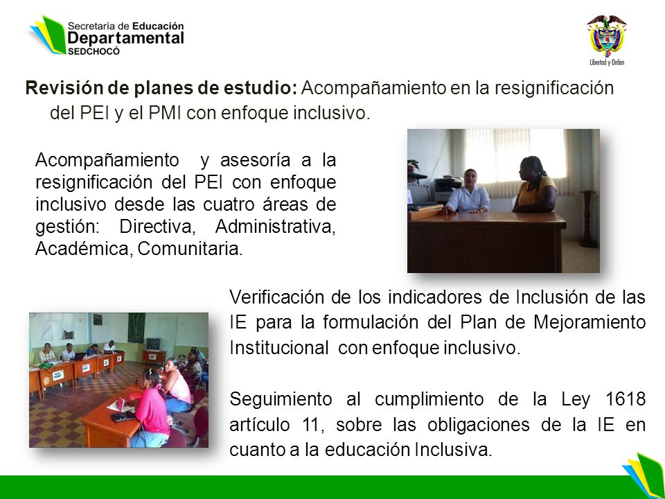 Revisión de planes de estudio: Acompañamiento en la resignificación del PEI y el PMI con enfoque inclusivo.