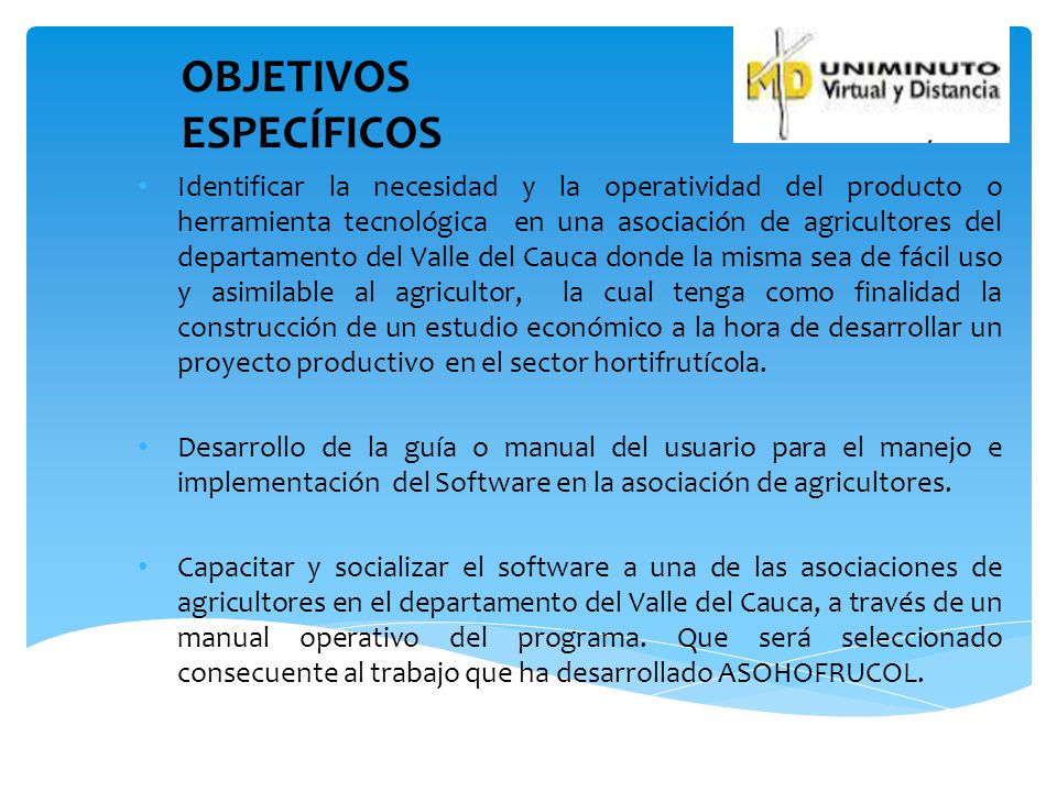 OBJETIVOS ESPECÍFICOS