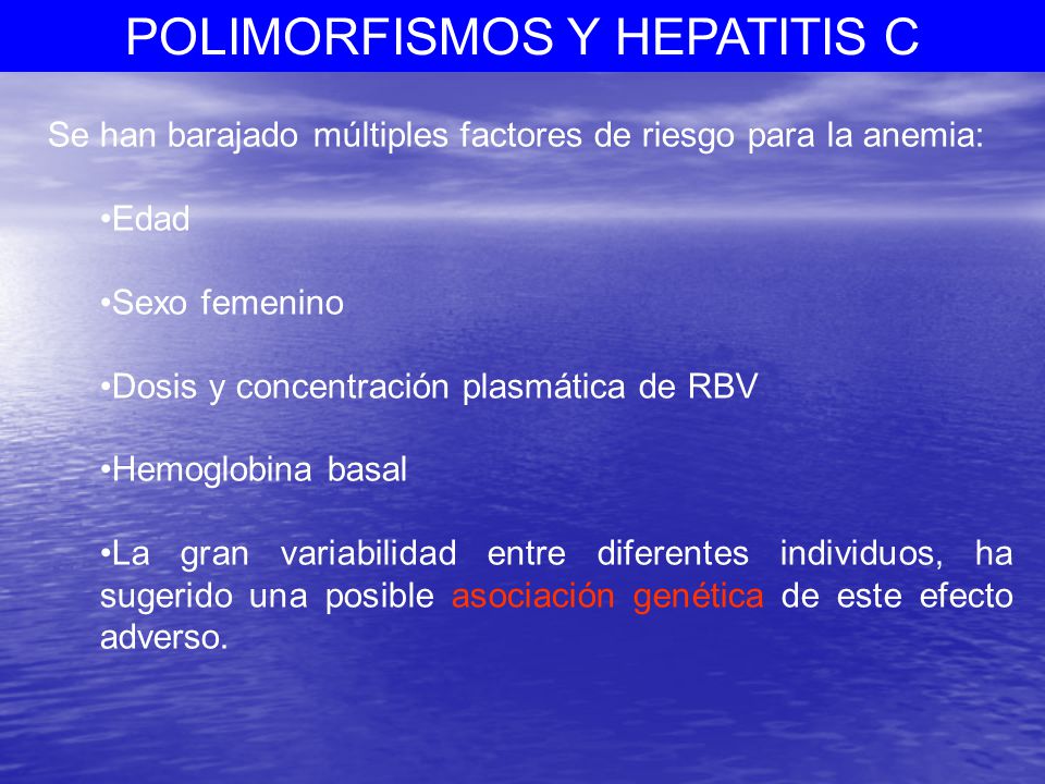 Se han barajado múltiples factores de riesgo para la anemia: Edad