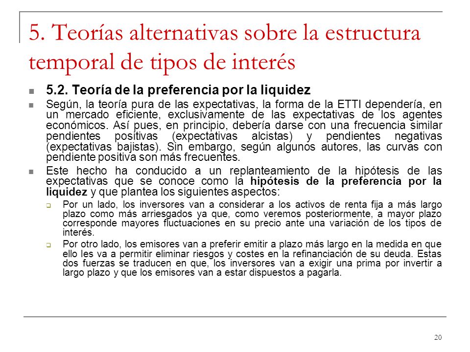 La estructura temporal de los tipos de interés