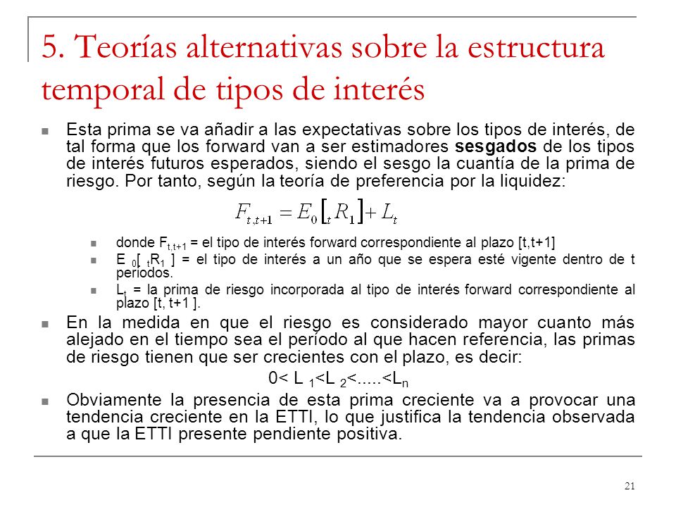 La estructura temporal de los tipos de interés