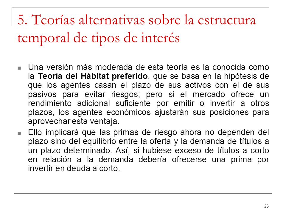 La estructura temporal de los tipos de interés