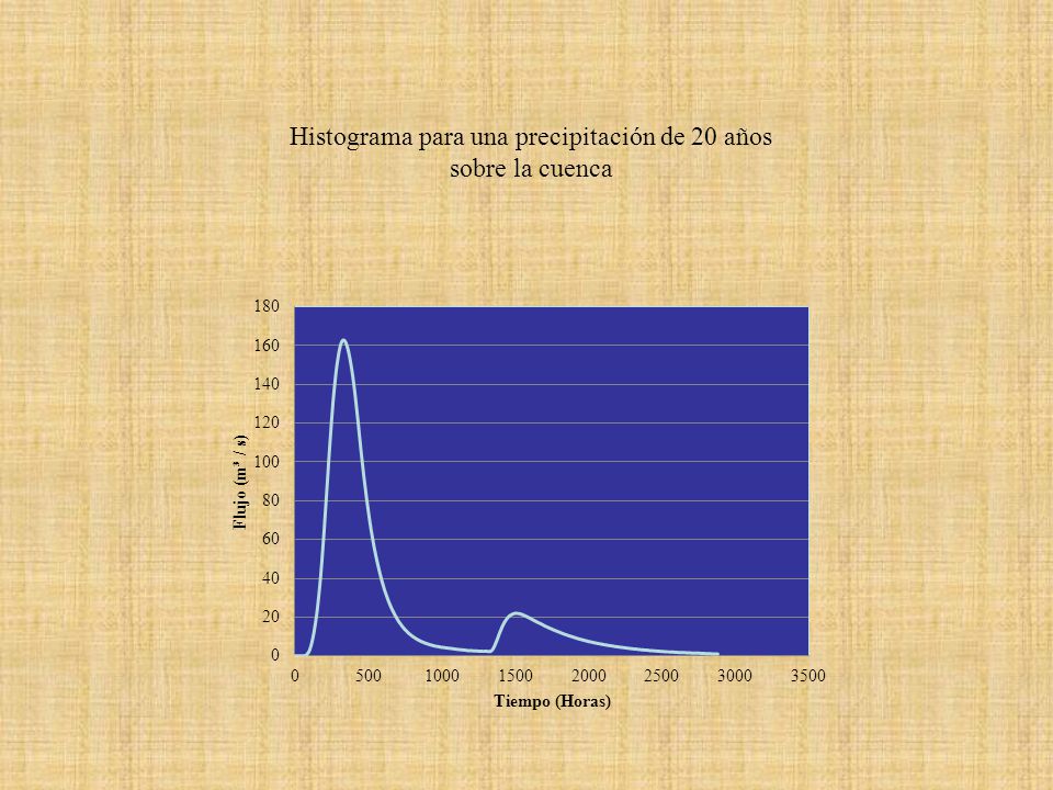 Histograma para una precipitación de 20 años sobre la cuenca