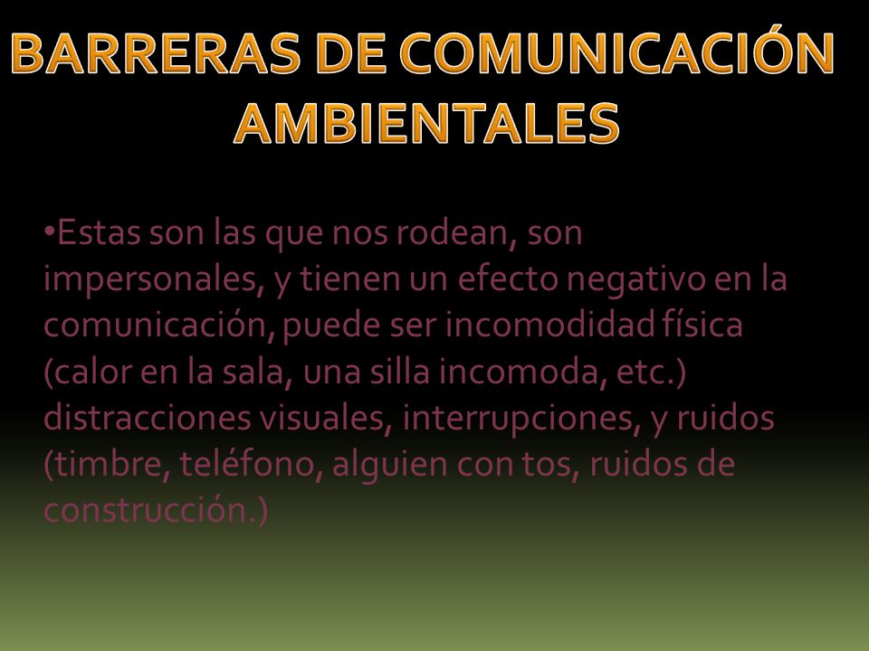 BARRERAS DE COMUNICACIÓN