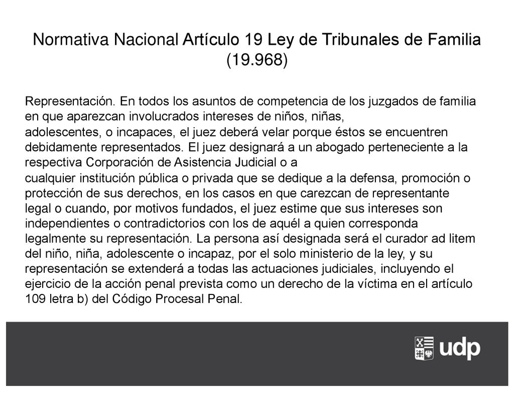 Normativa Nacional Artículo 19 Ley de Tribunales de Familia (19.968)