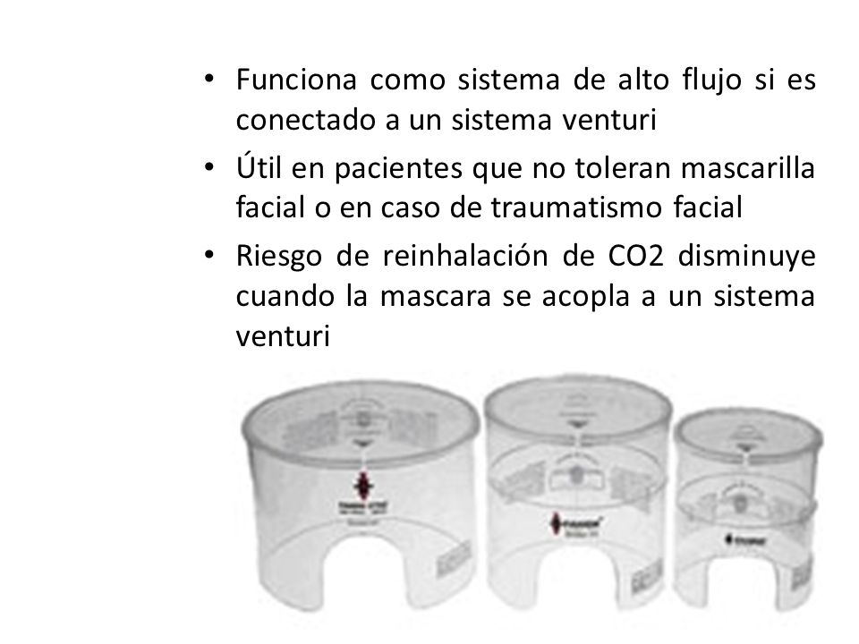 Funciona como sistema de alto flujo si es conectado a un sistema venturi