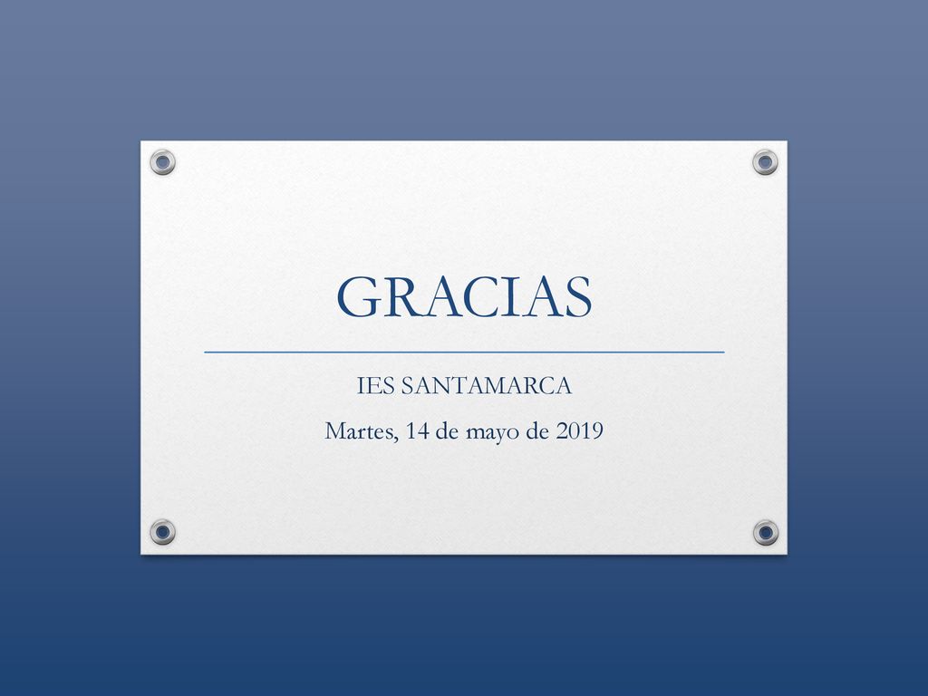 IES SANTAMARCA Martes, 14 de mayo de 2019