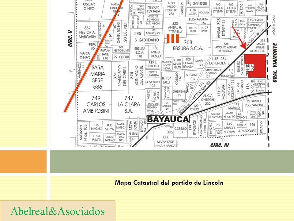 Mapa Catastral del partido de Lincoln