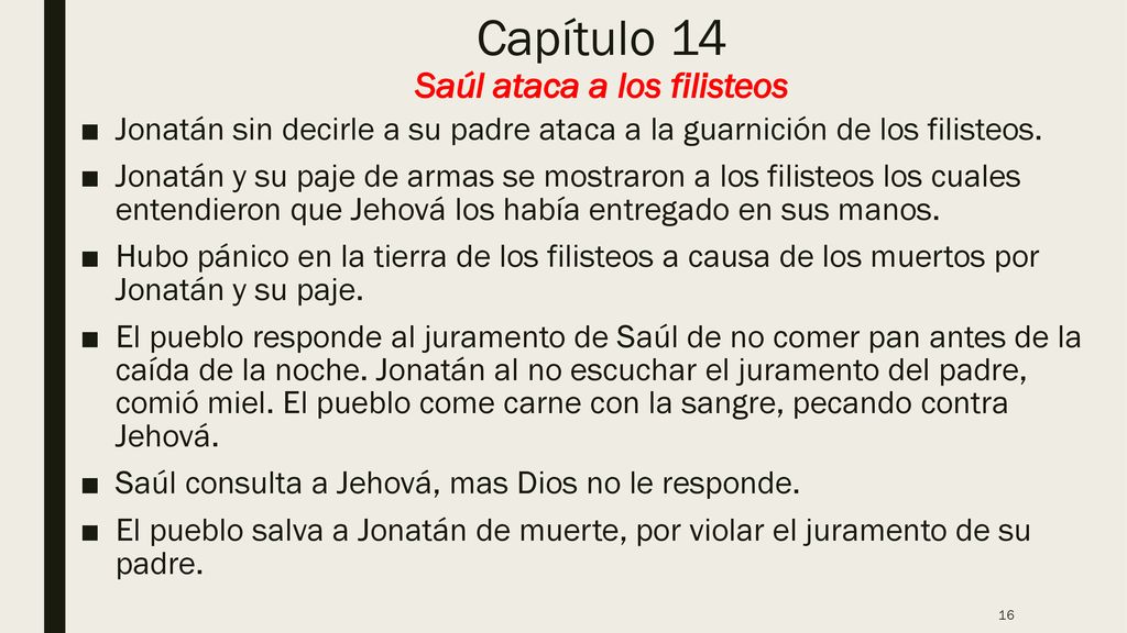 Capítulo 14 Saúl ataca a los filisteos