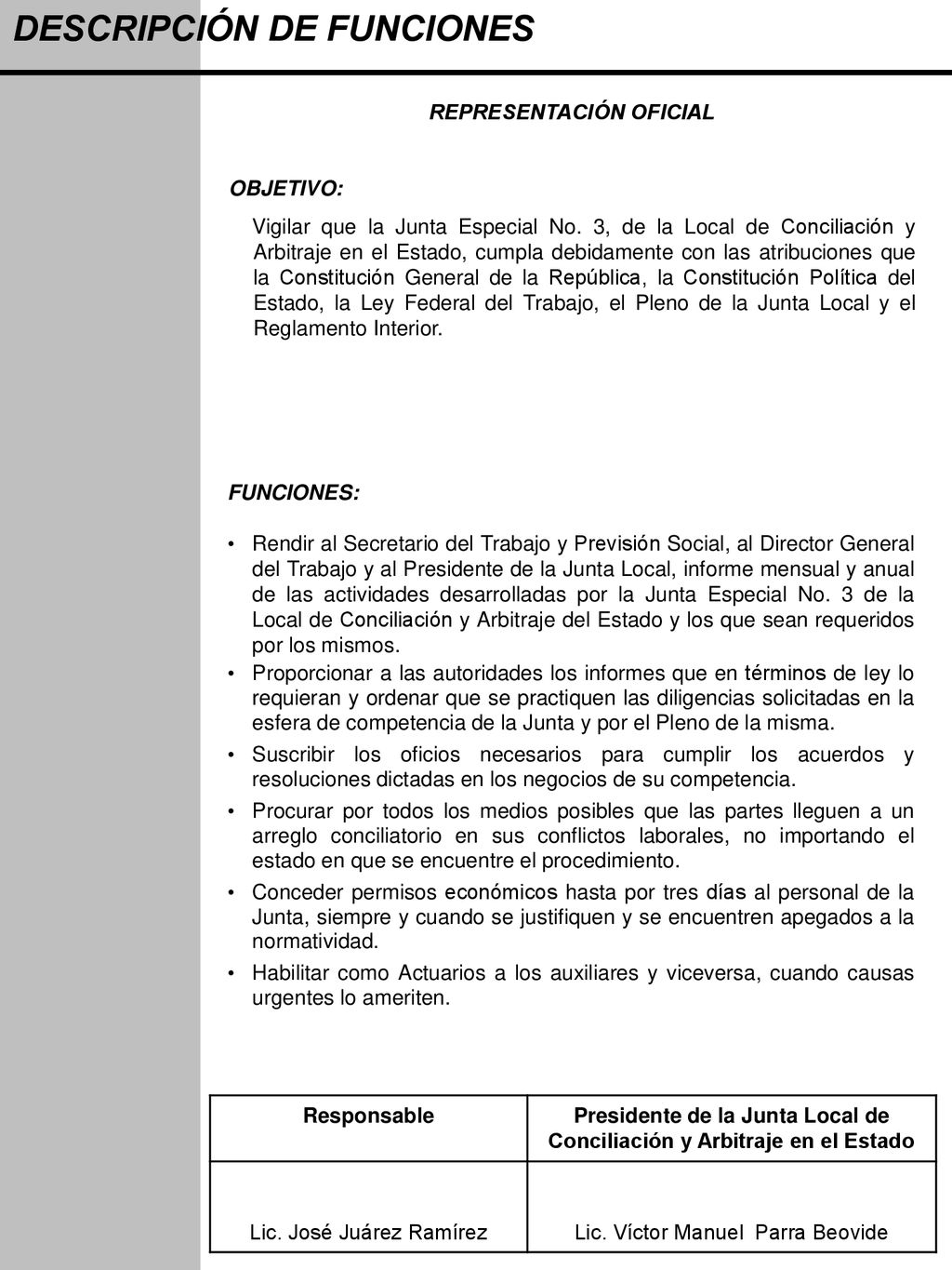 Presidente de la Junta Local de Conciliación y Arbitraje en el Estado