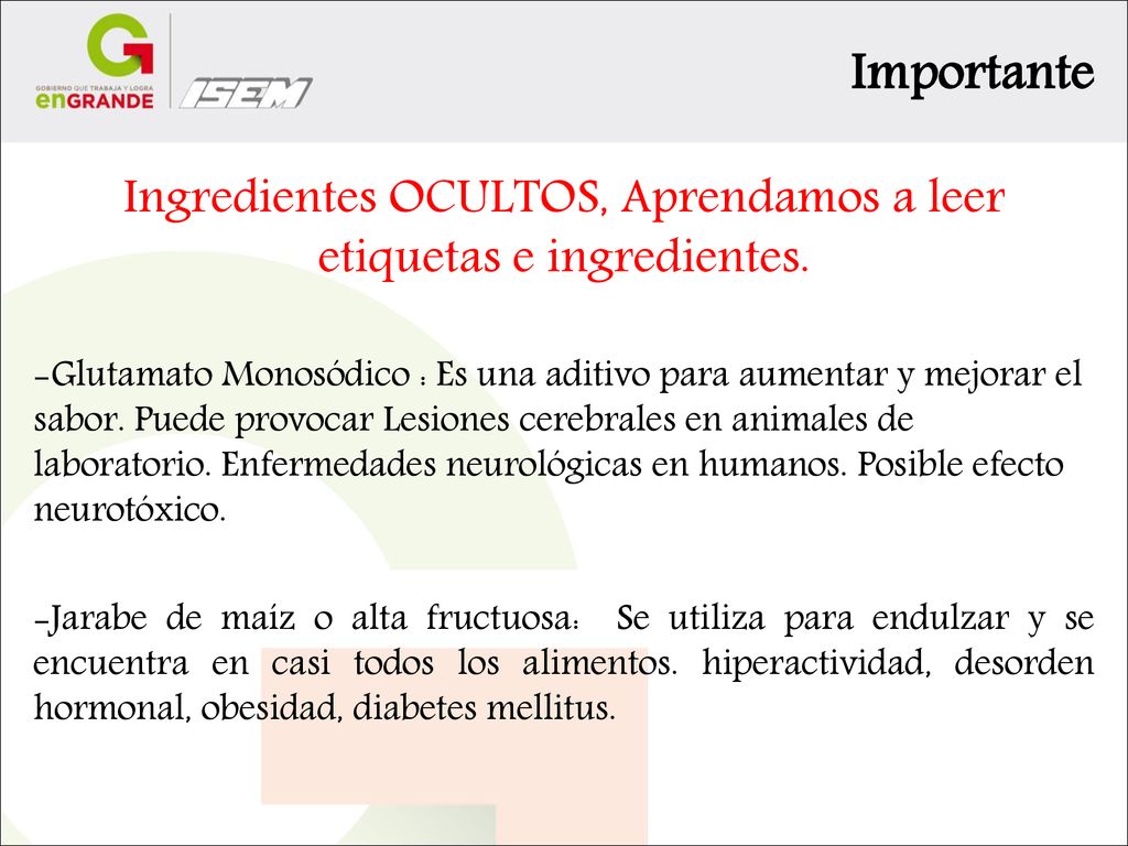 Ingredientes OCULTOS, Aprendamos a leer etiquetas e ingredientes.