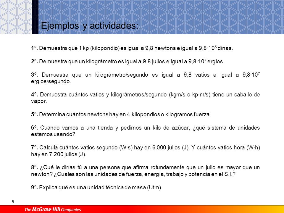 Ejemplos y actividades: