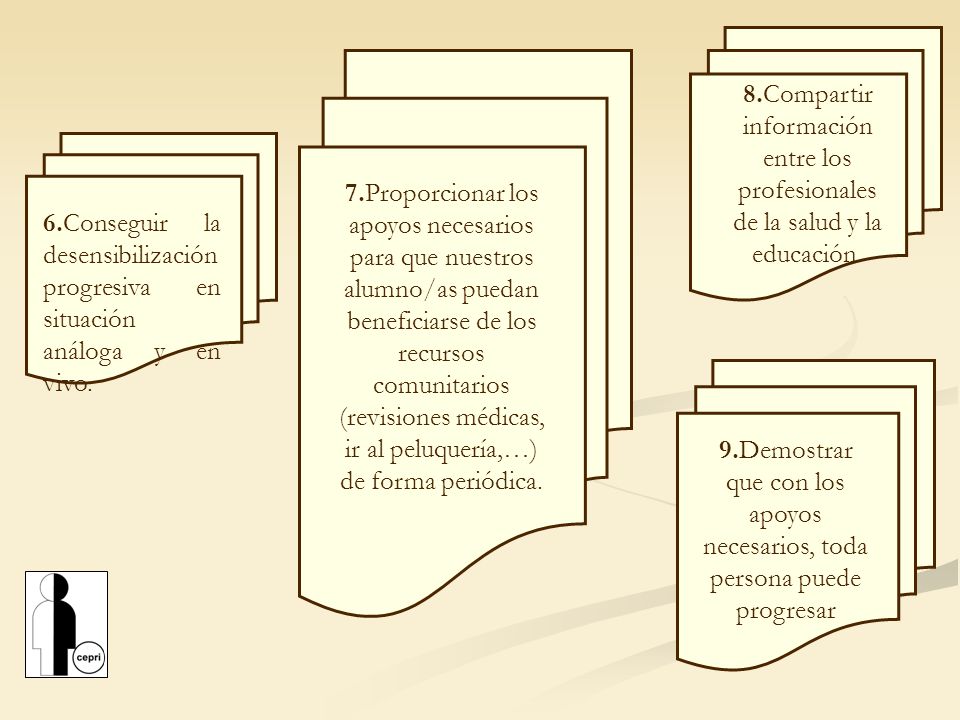 8.Compartir información entre los profesionales de la salud y la educación.