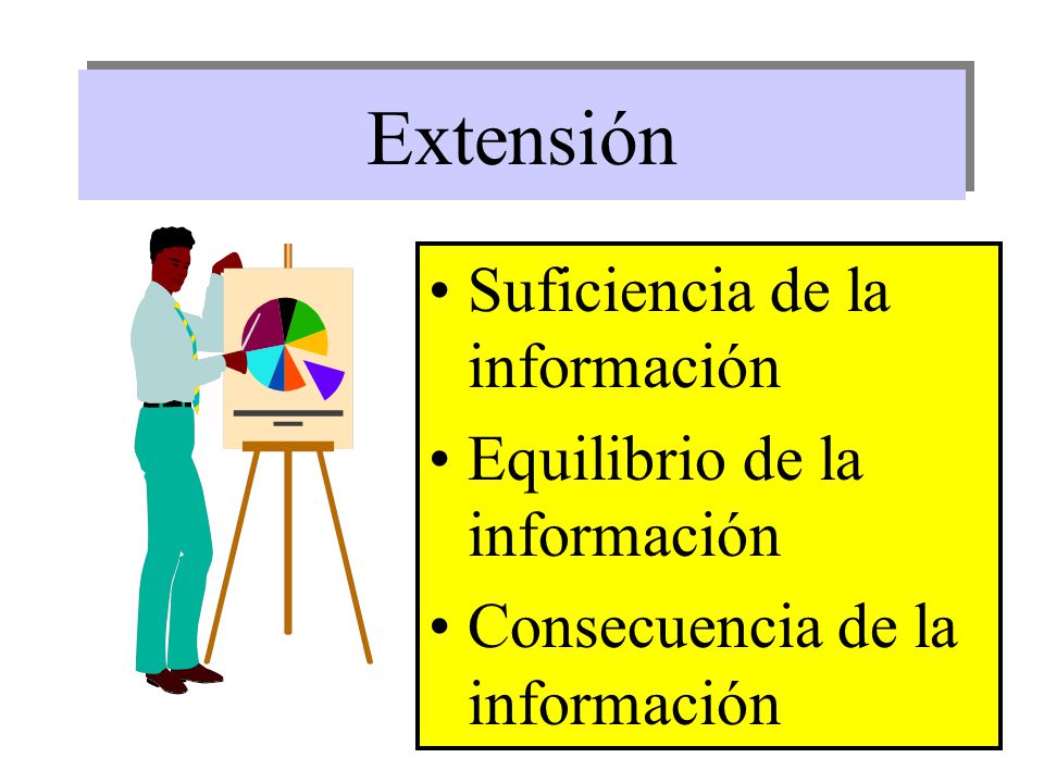 Extensión Suficiencia de la información Equilibrio de la información