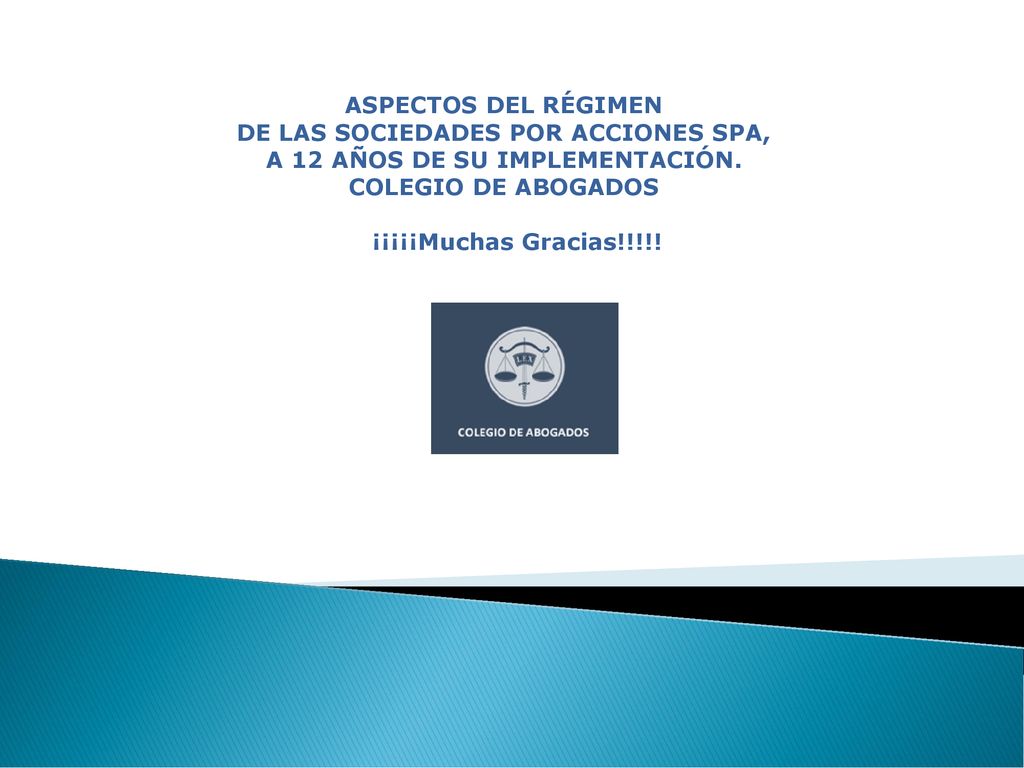 DE LAS SOCIEDADES POR ACCIONES SPA, A 12 AÑOS DE SU IMPLEMENTACIÓN.