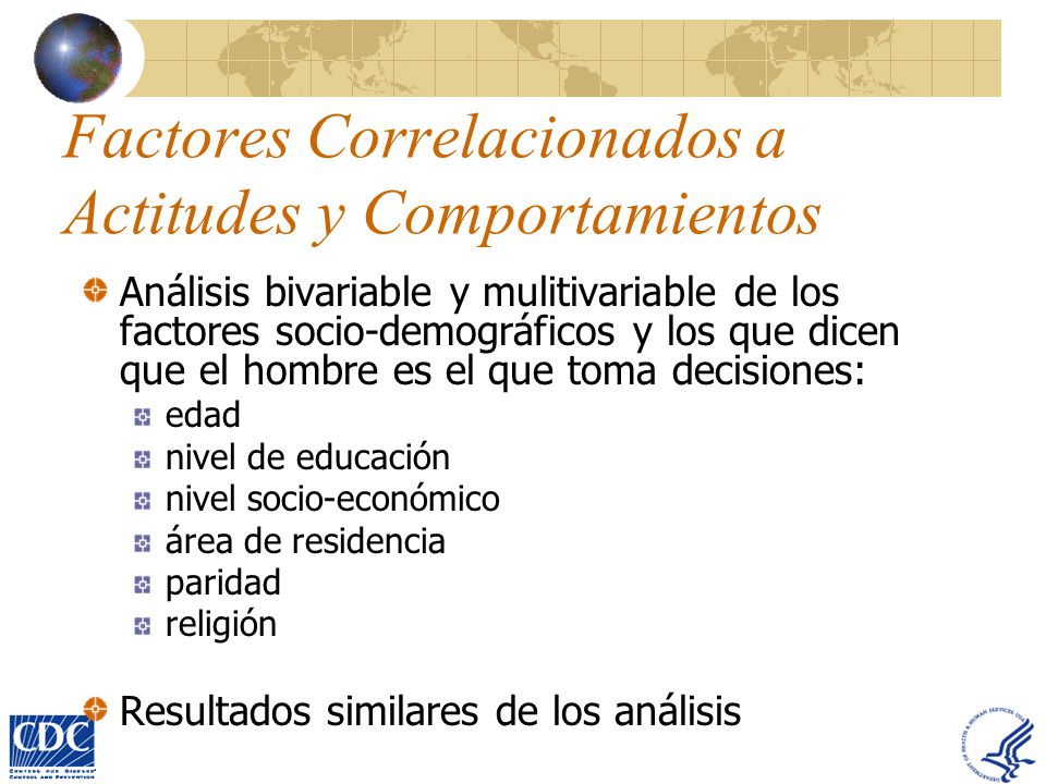 Factores Correlacionados a Actitudes y Comportamientos