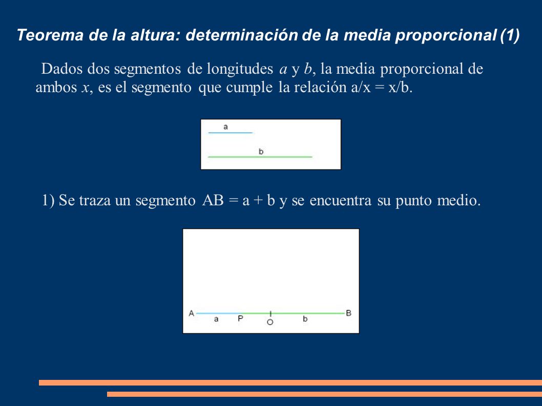 Teorema de la altura: determinación de la media proporcional (1)